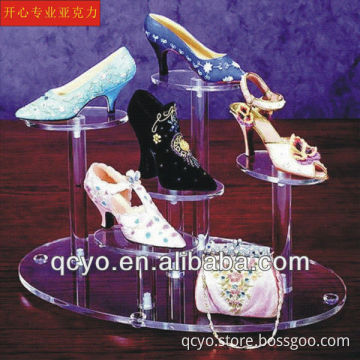 Elegant round shoes display rack/acrylic shoe display for shop store
